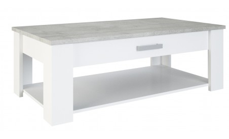 Table basse rectangulaire blanche