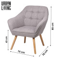 Fauteuil Oly Gris clair