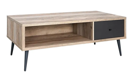 Table basse 1 tiroirs 2 niches Scott