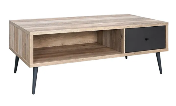 Table basse 1 tiroirs 2 niches scott