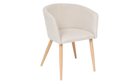 Fauteuil Marlo Beige pied bois