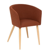 Fauteuil marlo beige pied bois