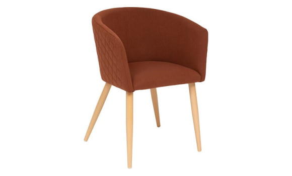 Fauteuil marlo beige pied bois