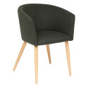 Fauteuil Marlo Vert pied bois