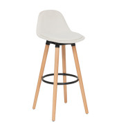 Tabouret de bar maxon tissu blanc
