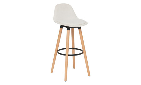 Tabouret de bar Maxon tissu Blanc