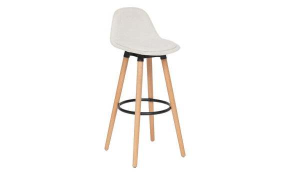 Tabouret de bar maxon tissu blanc