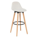 Tabouret de bar Maxon tissu Blanc