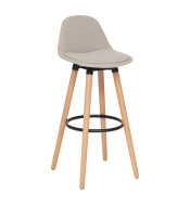 Tabouret de bar maxon tissu blanc