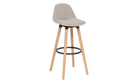 Tabouret de bar Maxon tissu Blanc
