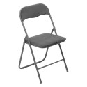 Chaise pliante velours gris