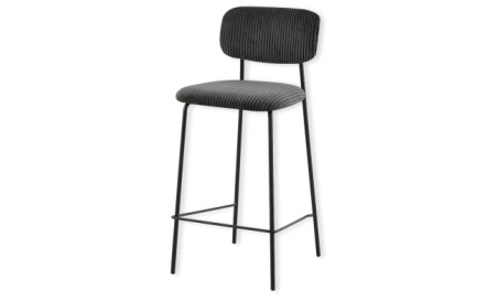 Tabouret style écolier côtelé Gris