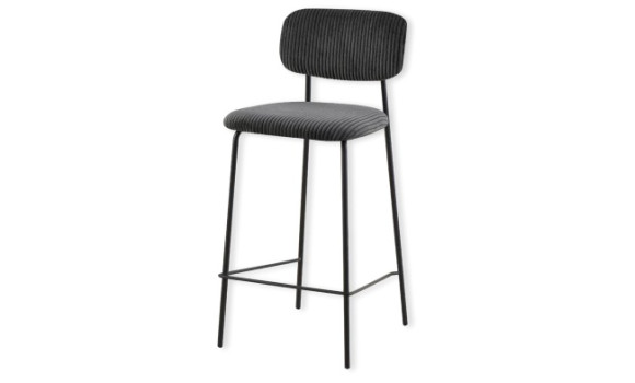 Tabouret style écolier côtelé gris