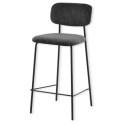 Tabouret style écolier côtelé Gris