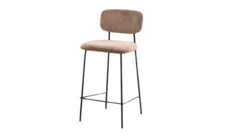 Tabouret style écolier côtelé Gris