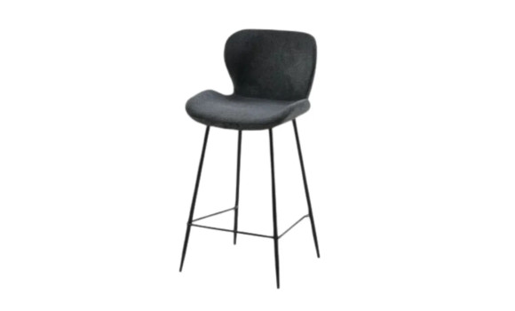 Tabouret bar tissu gris