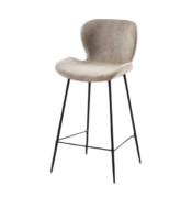Tabouret bar tissu gris