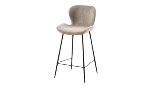 Tabouret bar tissu gris