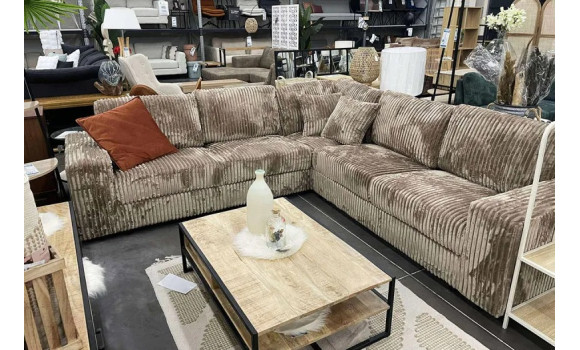 Canapé angle velours cotelé adam