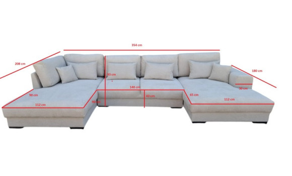 Canapé angle panoramique tine