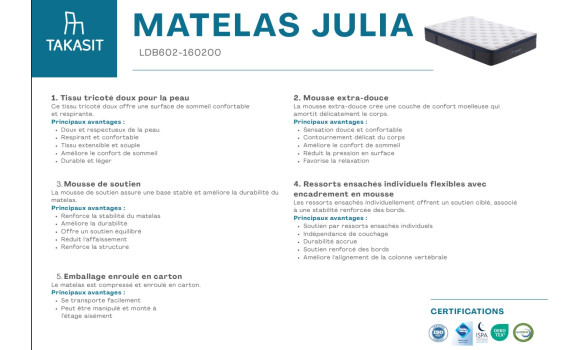 Matelas julia takasit